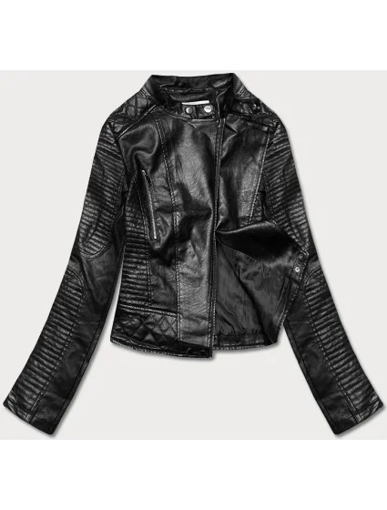 Černá bunda ramoneska se stojáčkem model 18125315 - Forget me not FASHION