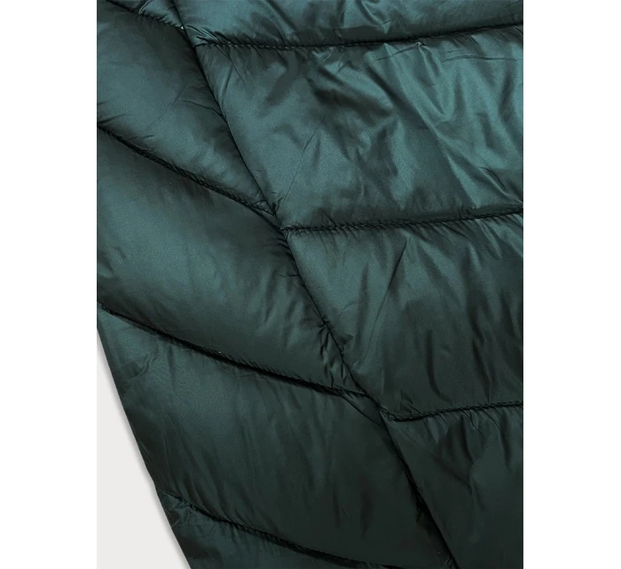 Dlouhá zelená dámská bunda s kapucí model 21247128 - Ann Gissy