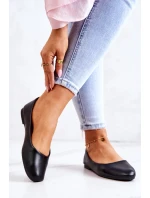 Černé klasické kožené baleríny model 21573461 - EVENTO