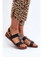 Dámské Černé Sandály S Ozdobami Sergio Leone SK072H Dámské Černé Sandály S Ozdobami Sergio Leone SK072H