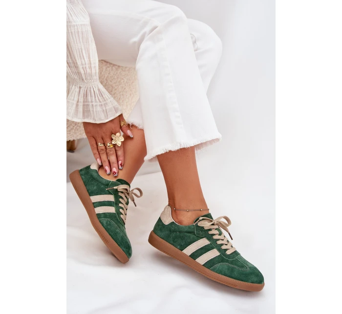 Dámské semišové tenisky zelené model 21703524 - Boto Dámské semišové tenisky zelené model 21703524 - Boto