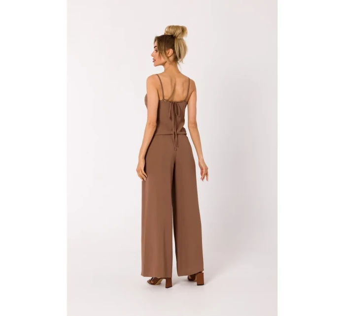 M737 Kombinéza se špagetovými ramínky - čokoládová M737 Kombinéza se špagetovými ramínky - čokoládová