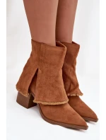 Dámské kotníkové boty na podpatku s otočeným lemem Camel Idalia Dámské kotníkové boty na podpatku s otočeným lemem Camel Idalia