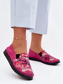 Dámské nazouvací kožené polobotky Maciejka 03512-73 Fuksie