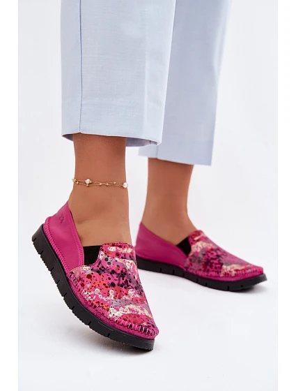 Dámské nazouvací kožené polobotky Maciejka 03512-73 Fuksie