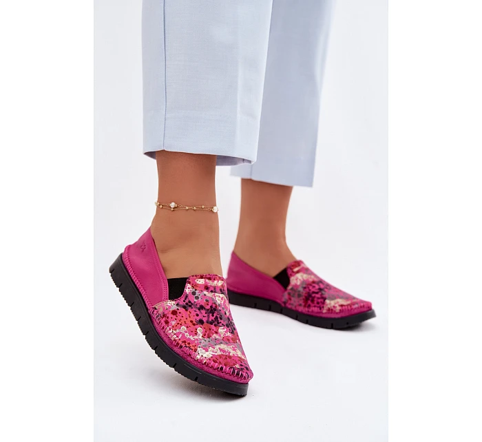 Dámské nazouvací kožené polobotky Maciejka 03512-73 Fuksie