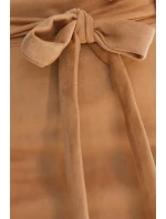 Dámská semišová sukně v karamelové barvě se zavazováním model 20684698 - numoco basic