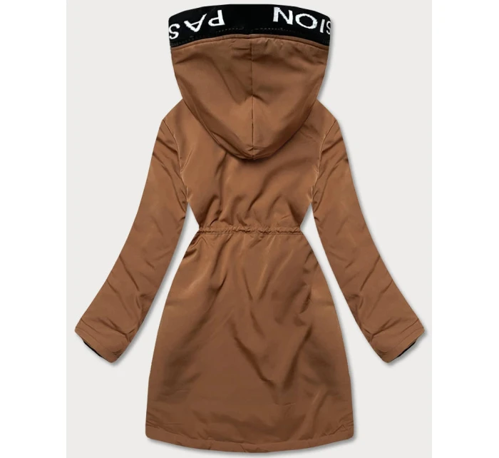 Dámská bunda v karamelové barvě s kožešinovou podšívkou model 21345406 - S'WEST Dámská bunda v karamelové barvě s kožešinovou podšívkou model 21345406 - S'WEST