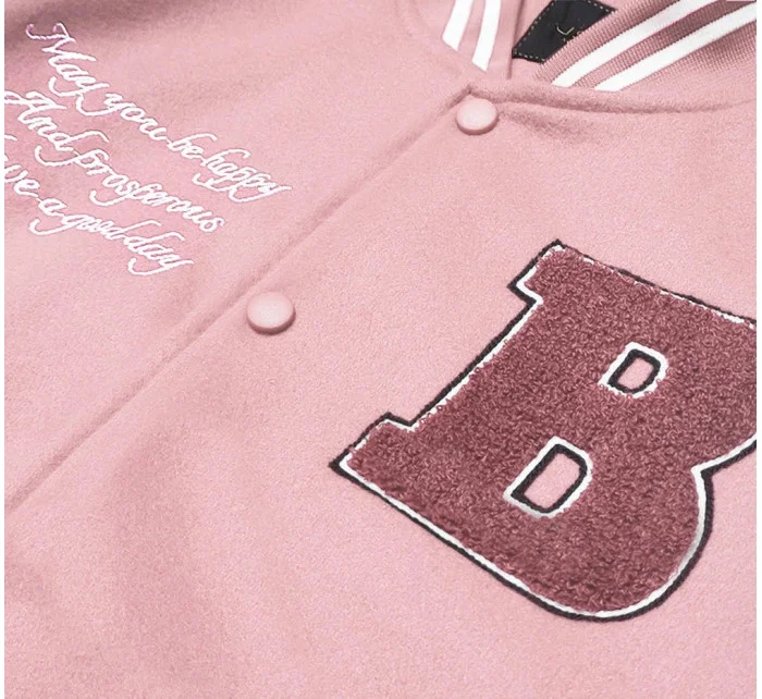 Růžová dámská bunda typu bomber model 18141022 - J.STYLE