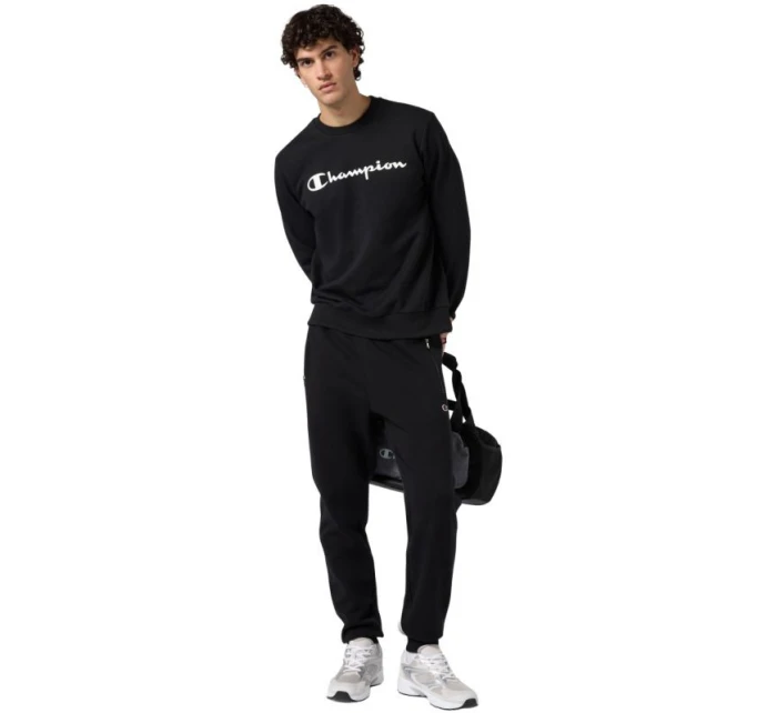 Pánské kalhoty s žebrovanými manžetami černé model 21812326 KK001 - CHAMPION Pánské kalhoty s žebrovanými manžetami černé model 21812326 KK001 - CHAMPION