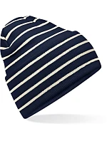 Beechfield B 39R Pletená čepice s pruhy a manžetou 53.039R french navy/soft white Beechfield B 39R Pletená čepice s pruhy a manžetou 53.039R french navy/soft white