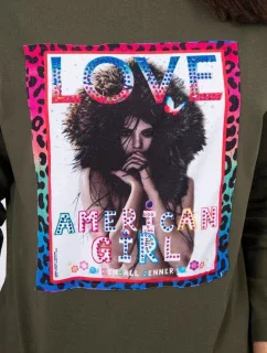 American Girl khaki model 18743841 halenka S/M L/XL - K-Fashion