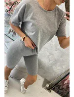 Šedý set top+legíny Šedý set top+legíny