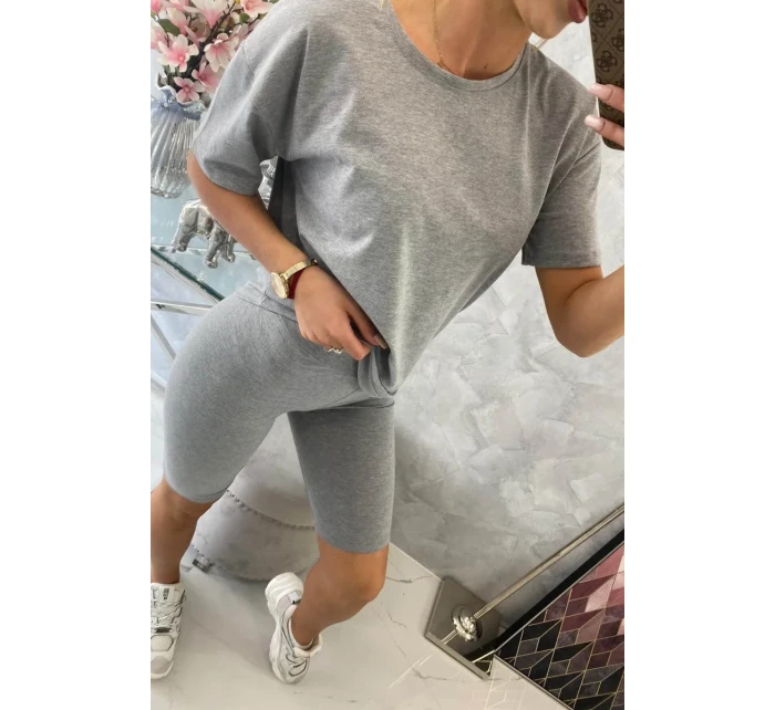 Šedý set top+legíny Šedý set top+legíny