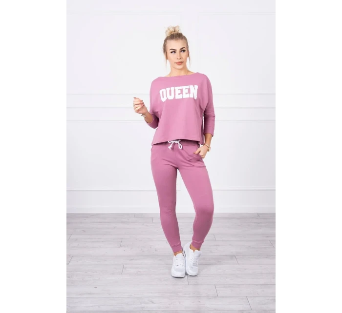 Sada s potiskem Queen tmavě růžová Sada s potiskem Queen tmavě růžová