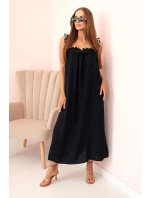 Dámské šaty s ramínky s leopardím potiskem námořnická modř