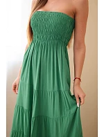 Dámské viskózové šaty s elastickým vrškem zelená