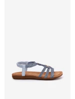 Dámské Ploché Sandály S Pásky Modré model 21693456 - Artiker Dámské Ploché Sandály S Pásky Modré model 21693456 - Artiker
