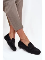 Loafersy Mokasyny Dámské Ploché Černé Soreline