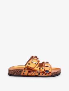 Zdobené dámské pantofle přezkami S.Barski Orange