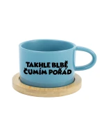 TAKHLE BLBĚ ČUMÍM POŘÁD - modrý hrníček makronka 200 ml