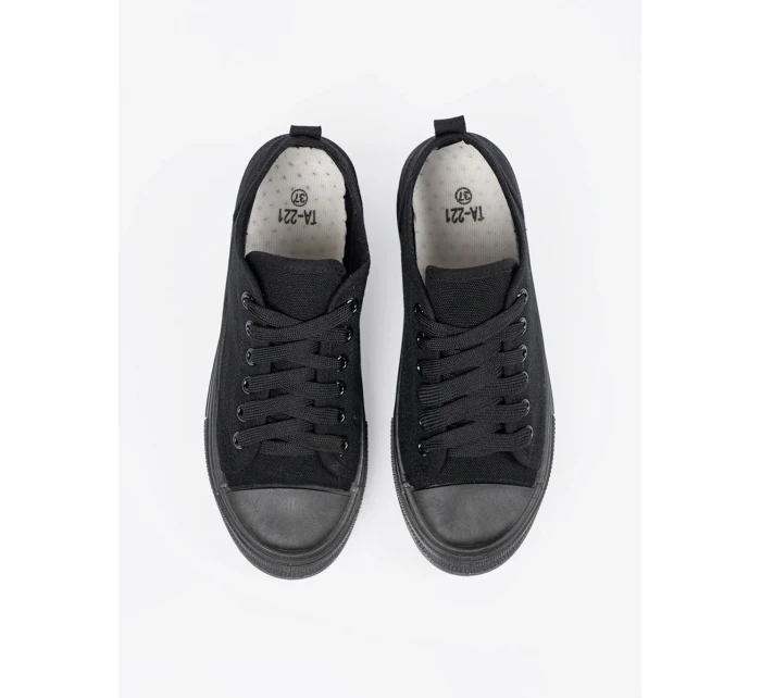 Komfortní černé tenisky dámské bez podpatku Komfortní černé tenisky dámské bez podpatku