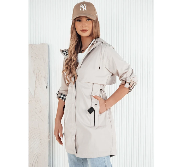 Dámská přechodná bunda parka VERDU ecru FashionStreet TY4228
