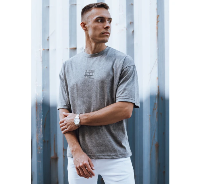 Pánské tmavě šedé tričko s potiskem FashionStreet RX5523