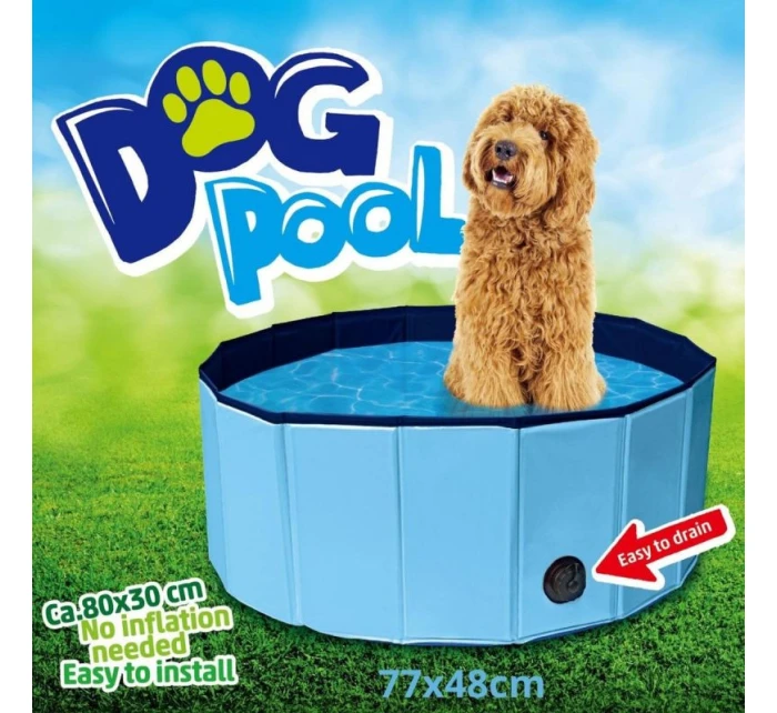 SKLÁDACÍ ZAHRADNÍ BAZÉN PRO PSY 80X30CM MODRÝ MAXXPRO