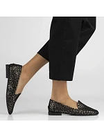 Dámské černé prolamované kožené polobotky Filippo DP7710 Dámské černé prolamované kožené polobotky Filippo DP7710