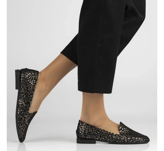 Dámské černé prolamované kožené polobotky Filippo DP7710 Dámské černé prolamované kožené polobotky Filippo DP7710