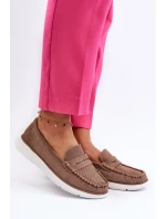 Sametové mokasíny na platformě hnědé Sergio Leone SP012