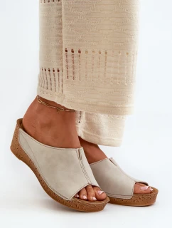 Pohodlné Dámské Sandály Na  Béžové model 21665731 - Inblu