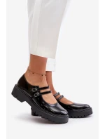 Lakované Dámské Polobotky S Pásky Černé model 21671162 - Boto