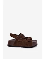 Semišové sandály na platformě Big Star TT274236 čokoládové Semišové sandály na platformě Big Star TT274236 čokoládové