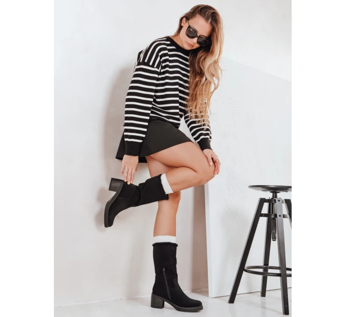 Dámské semišové kozačky na podpatku černé Dstreet model 21994307 - FashionStreet