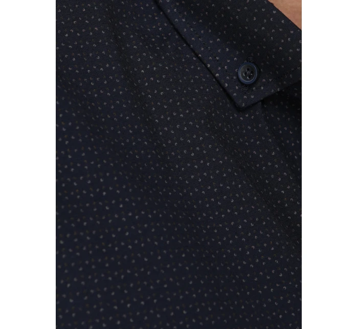 Pánská tmavě modrá vzorovaná košile slim fit FashionStreet DX2692