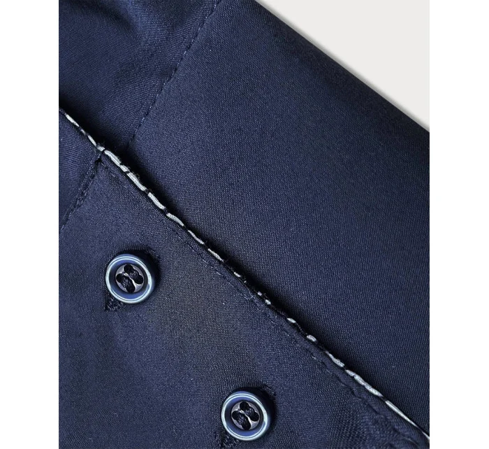 Tmavě modrá halenka s vsadkami model 18482003 - Forget me not FASHION Tmavě modrá halenka s vsadkami model 18482003 - Forget me not FASHION