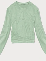 Dámská tenká krátká mikina pistáciová (8B938-39)