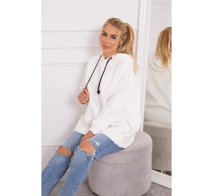 Zateplená mikina se zapínáním na druky ecru Zateplená mikina se zapínáním na druky ecru