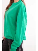 Dámská mikina s kulatým výstřihem základní bavlněná zelená