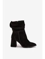 Kozačky z přírodního semiše vyhřívané na podpatku s Černé model 21718472 - Zazoo Kozačky z přírodního semiše vyhřívané na podpatku s Černé model 21718472 - Zazoo