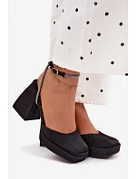 Dámské sandály na masivním podpatku ve tvaru sloupku s páskem se štrasem Černé Seraphina Dámské sandály na masivním podpatku ve tvaru sloupku s páskem se štrasem Černé Seraphina