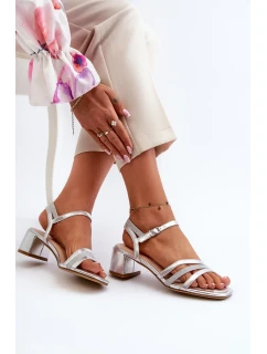 Dámské sandály na nízkém podpatku vyrobené z eko kůže Sergio Leone Silver