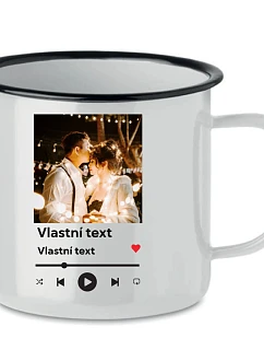 Personalizovaný retro plecháček s motivem přehrávače