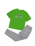 Dámské pyžamo 160/091 zelená s potiskem - Karol