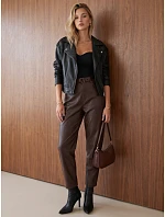 Spodnie damskie fit brązowe model 22361844 - FashionStreet Spodnie damskie fit brązowe model 22361844 - FashionStreet