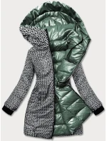 Zelená oboustranná dámská metalická bunda (b8070-10)