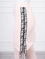 Kalhoty/oblek s nápisem selfie powder pink