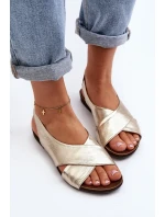 Zazoo 40407 Dámské kožené sandály Zlaté